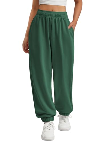ATHMILE Sweatpants Women Baggy Lounge Pants Workout Gym Active High Waisted Comfy Joggers for Women Fall Clothes 2026 Dark Green