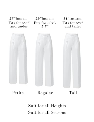 Women Wide Leg High Waisted Flowy Dress Pants Workout Casual Trousers4