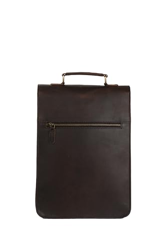 Vintage Leather Satchel Backpack Handmade Brown Laptop & Office Bag for Men and Women 3 Inch Briefcase, Office Messenger Bag2