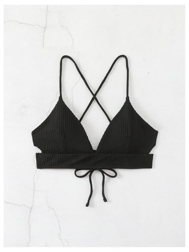 SOLY HUX Women's Criss Cross Back Bathing Suits Top Push Up Bikini Swimsuit Tops Only2