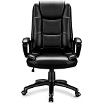 OFIKA Home Office Chair, 400LBS Big and Tall Computer Chair Heavy Duty Design, Ergonomic High Back Cushion Lumbar Back Support, Adjustable Executive Leather with Armrest