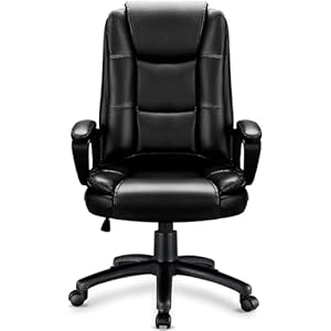 OFIKA Home Office Chair, 400LBS Big and Tall Computer Chair Heavy Duty Design, Ergonomic High Back Cushion Lumbar Back Support, Adjustable Executive Leather with Armrest