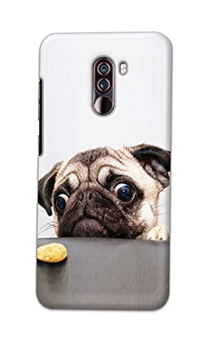 Image of PRINTFIDAA� Printed Hard Back Cover Case for Mi Poco F1 Back Cover (Pug Dog) -2808
