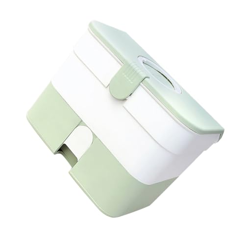 FOMIYES 箱 常備 ケース のオーガナイザーと保管 携帯用医療ケース ポータブル 応急処置ケース 家庭用補助ケース 大きなコンパートメントの丸 容器 携帯用小型ピルケース Pp Green