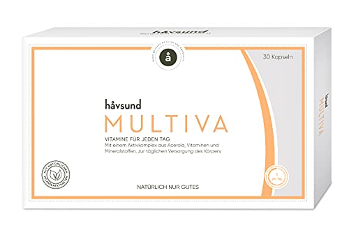 håvsund Multiva - Multivitamin Tabletten - mit Acerola, Vitaminen und Mineralstoffen - Monatspackung 30 Kapseln - vegan Cover