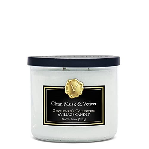 Village Candle Clean Musk & Vetiver Medium Bowl 14oz White 1 count