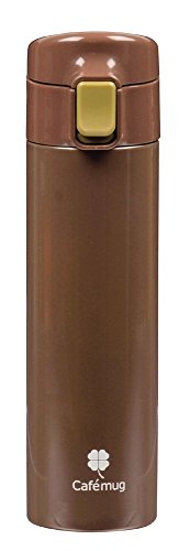 パール金属 水筒 350ml 直飲み ステンレス ワンタッチ マグ ブラウン 内面 フッ素加工 カフェマグファイン HB-876