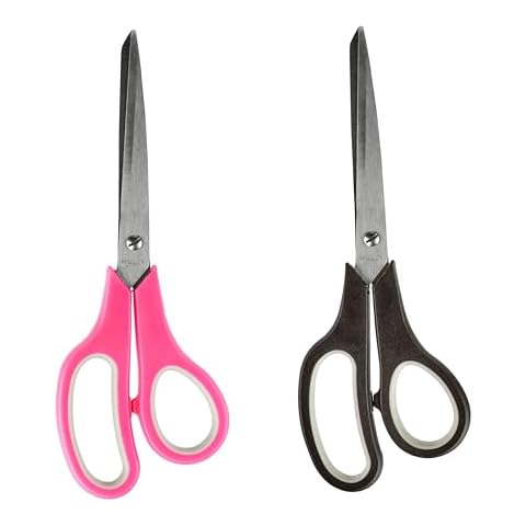 Scissors All Purpose - Heavy Duty Scissors for Office & Home - 8.4" Stainless Steel Sharp Scissors Bulk with Rubber Handle- Office Scissors for Desk, 2 Pcs Cover