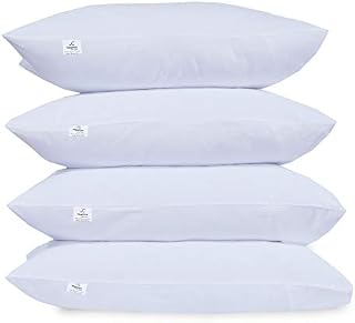 Sapphire Collection Soft Hotel Quality PollyCotton Hallowfibre New filled Sleeping pillows pack of 4 medium support for Stomach, back and Side Sleepers (4-Pack)
