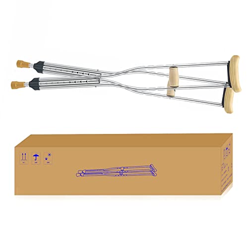 Muletas de aluminio estándar SilteD (1 par), muletas con amortiguador para las axilas con soporte para el brazo, muletas ligeras ajustables en altura para niños, jóvenes y adultos (tamaño: adulto alto