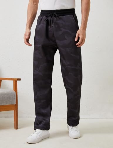 Image of Gihuo Men's Winter Fleece Pants Sherpa Lined Sweatpants Active Running Jogger Pants