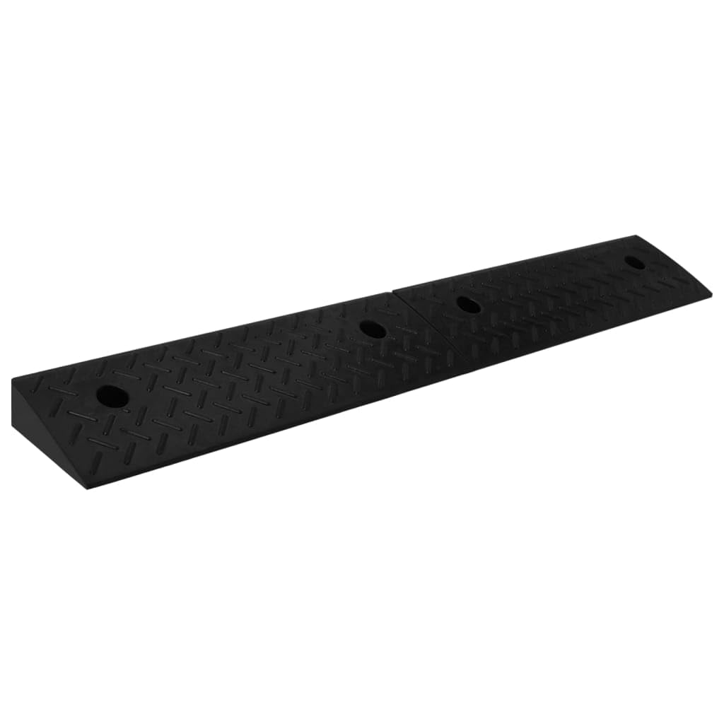 2 rampas para bordillos, 50 x 17,5 x 5 cm, goma con perfil antideslizante, 2 agujeros de montaje empotrados, capacidad de carga de 10 toneladas, para coche, silla de ruedas, cochecito y