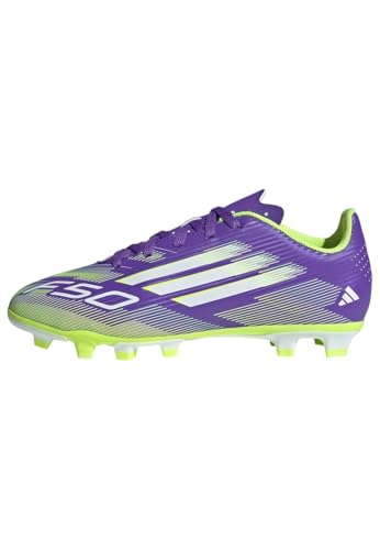 adidas F50 Club Firm Multi Ground Sneaker, Purple Rush/White/Lucid Lemon, 6 US Unisex Big Kid