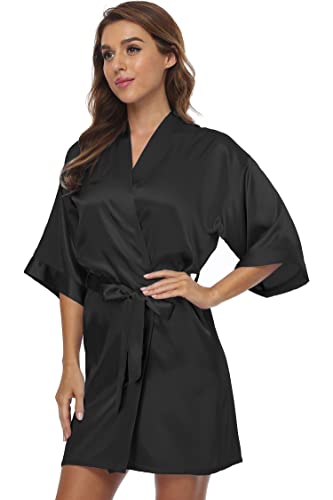 Beingyoung Womens Satin Kimono Robe V Neck Bridesmaid Bathrobe Wedding Party Lounging Short Xs-Xxl #TOP1
