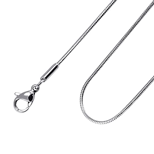 555Jewelry 1.2mm Stainless Steel Snake Chain Necklace for Men & Women, 16-28 Inch