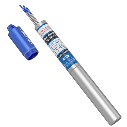 Image of YESWELDER TIG Welding Tungsten Electrode 2% Lanthanated 5pk .040" & 5pk 1/16" by 7" Assorted-size (Blue, WL20/EWLa-2)