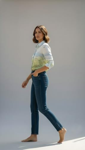Image of Amazon Brand - INKAST Women Abstract Floral Printed Spread Collar Long Sleeves Casual Cami Shirt