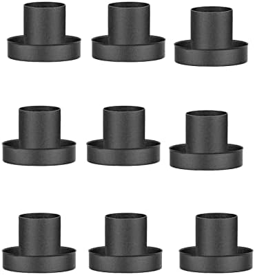 Smtyle Portavelas negros de hierro para velas cónicas, juego de 9, colección completa de candelabros de metal minimalistas y elegantes, decoración