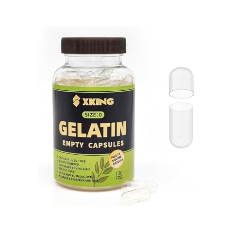Xking Size 0 Empty Capsules 120 Count Clear Empty Gelatin Capsules Empty Pill Capsules DIY Supplement Capsule Filling Cover