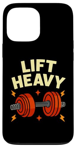 Lift Heavy Barbell Fitness Humor Gráfico Carcasa para iPhone 13 Pro MAX