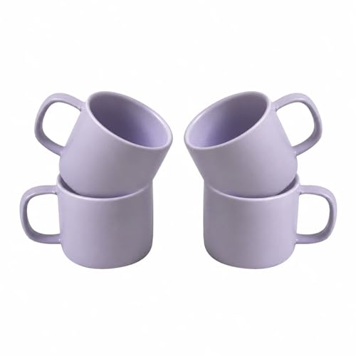 Set de 4 mugs de cerámica mate morados de 11 oz miniatura 1