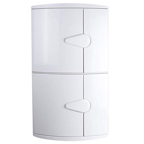 Image of BRANCO Double Door Corner Wall Mounted Multipurpose Bathroom Cabinet with Double Door Shelf Organizer (Ivory)