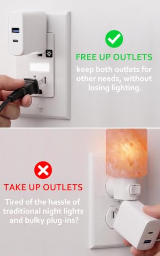 Image of SOZULAMP 10-Pack Night Light Wall Outlet, Touch & Dusk-to-Dawn Sensors | White 15A 125V Tamper-Resistant Receptacle; Guide Light for Kids and Seniors; Ideal for Hallways,Nurseries,Stairs,Bathrooms