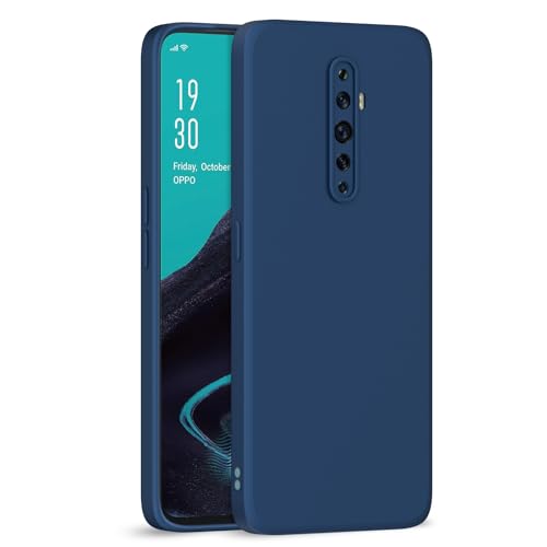 Image of Outlouders Back Cover for Oppo Reno 2f / 2Z | Camera Protection | Durable Soft Matte Silicone Bumper Case (Blue)