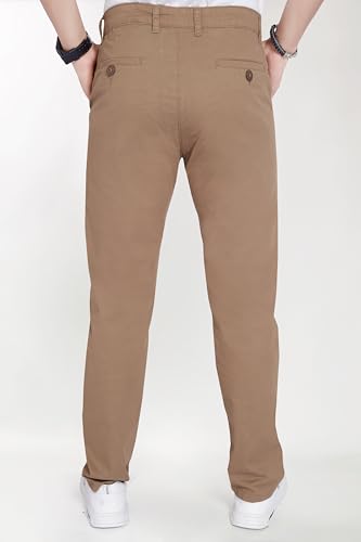 Image of DIVISIVE Men's Regular Fit Cotton Chinos Trousers Pants