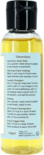 Image of Claya Eucalyptus Liquid Castile Soap - Organic Ingredients, Biodegradable, Gentle for Sensitive Skin and Versatile Use (Travel Size 2 fl oz)