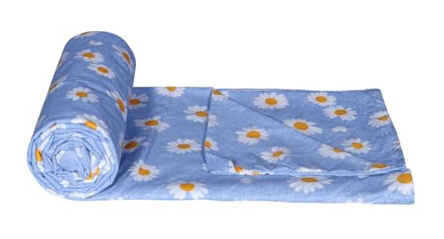 Image of la' amour Super Premium Quilt Cover Double Bed with Zipper Blanket Cover /rajai Cover /Comforter Cover /Duvet Cover King Size Soft Cotton Breathable Skin Friendly Stuff 90x100 Inches, Color- Sky Blue