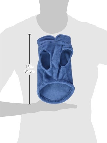 Image of Gooby Fleece Vest Dog Sweater, Blue, Small | Soft warm fleece; Pullover, easy on /off (no zippers); O-ring leash attachment; Machine washable