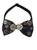 Auroeyfairy Steampunk Bowtie Gears Retro Cosplay Halloween Accessories, One Size, Black