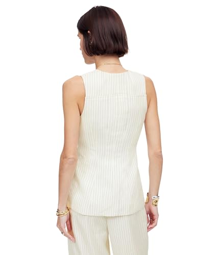 Madewell womens Cass Vest - Pinstripe Linen2