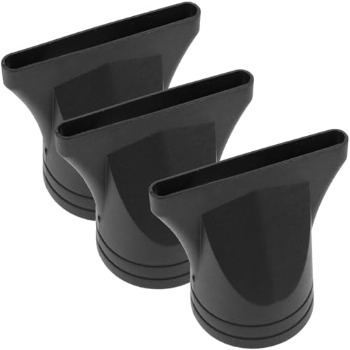 Générique Embouts de Sèche-cheveux Concentrateurs Étroits Légers Lot de 3 en Plastique Noir pour Coiffure et Salon de Coiffure Professionnels