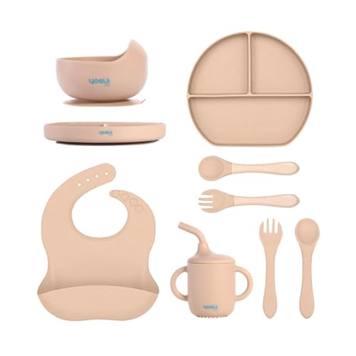 Kit Alimentação Bebê - 9 Peças: Prato e Bowl, Babador, Copo + Tam...