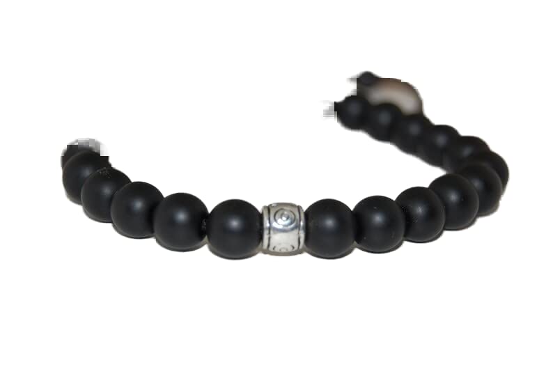 Bracelet onyx noir mat 8mm avec cordon ajustable pour homme et femme