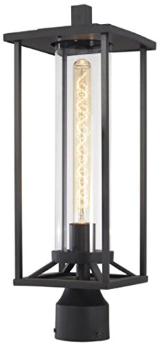 Best Deal 🛒 Minka Lavery Farmhouse Outdoor Post Lights 72476-66 Trescott Exterior Post Lantern, 1-Light 60 Watts, Black