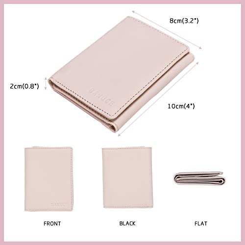 Banuce Top Grain Leather Trifold Wallet for Women Small with Credit Card Holder and ID Window4