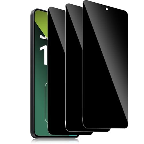 Xunzii Privacy Pellicola Protettiva per Xiaomi Redmi Note 13 Pro 5G/4G, Copertura Totale Anti Spy Vetro Temperato Film, Durezza 9H Antigraffio Anti-Impronte Privacy Schermo Pellicola [3 Pezzi]