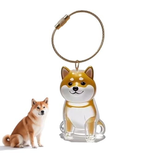 犬毛収集器 チェーンと毛 ピックアップ付き 透明なペット 毛の保管ボトル ペット 飼い主ため記念犬毛記念品 ペット 遺毛 ケース 透明小型犬形 ヘアコレクターキーリング ポータブル犬 毛収納ボトル かわいい ペットひげ抜 け毛収納 ペット愛好家のためのキー