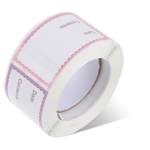 MUSISALY 1 Roll Food Labels Label Stickers for Reusable Labels for Food Containers Jar Labels Freezer Labels to Write on Food Container Labels Food Date Labels Food Stickers Colorful Paper