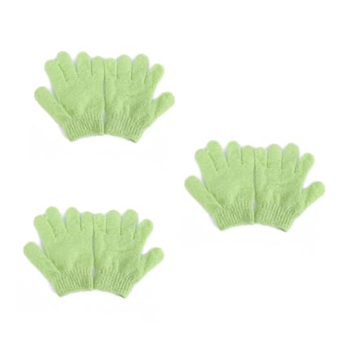 FOMIYES 6 Piezas Guantes de Ducha Exfoliantes de Nailon Guantes de Baño para Hombres Mujeres y Lavables y Ajustables Color Verde