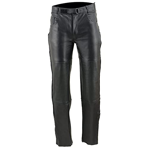 Milwaukee Leather Sh1150 Men's Black Leather Motorcycle Over Pants With Jean Style Pockets - 42 #TOP4