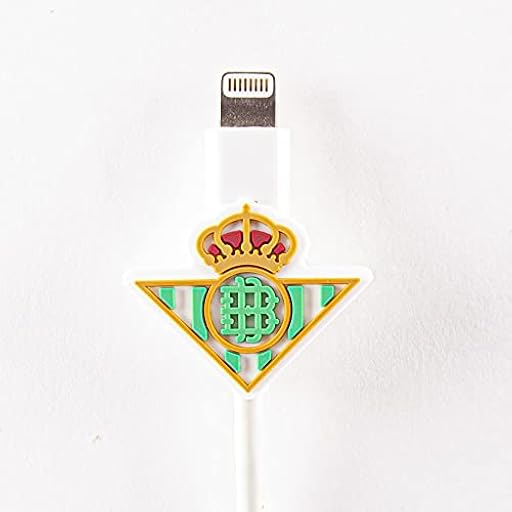 Real Betis Balompié - Protector de Cables con la Forma del Escudo - Decora y Protege - Ayuda a Identificar tu Cargador de Manera Sencilla - Elaborado en Goma Resistente - Producto Oficial del Equipo | Ya disponible en tu tienda friki favorita! En mundofriki.es!