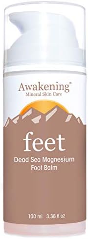 Awakening Feet - Magnesium-Rich Hydrating Foot Therapy Balm - Foot Lotion With Arnica and Concentrated Minerals of the Dead Sea for Dry Feet - Airless Pump Magnesium Cream