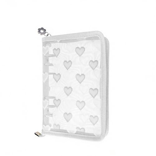 Image of White A6 Binder Zipper Lace Lover Budget Planner Cover
