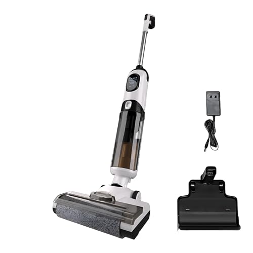 Floor Scrubber, Lightweight Cordless Vacuum for Hardwood, Tile, Short-Pile Carpet, Self-Propelled Cleaner, LED Display, English Voice Alerts, Long Runtime No Detergent Required Standard
