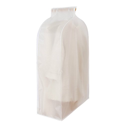 Wuyue Hua 2 Pack Waterproof See-Through Garment Bag Clothes Cover Bag Duster Frosted Dress Top Organizer Zip Up Frameless Suit Protector with Magic Tap …
