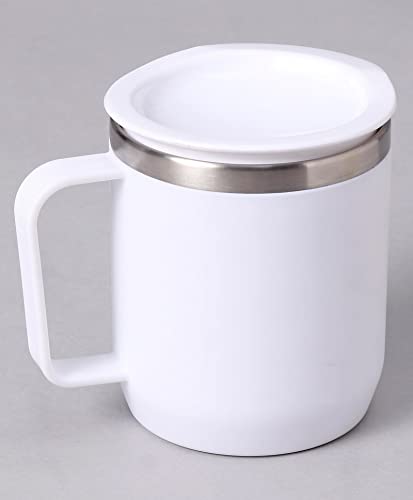 ATCUSA 10oz Stainless Steel Coffee Mug with Handle, White